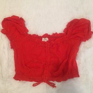 Red crop top